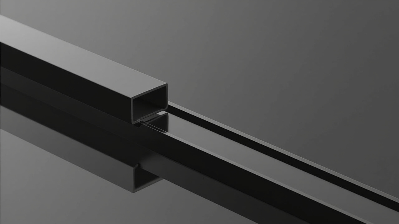 Black Teflon coated parts feeder track